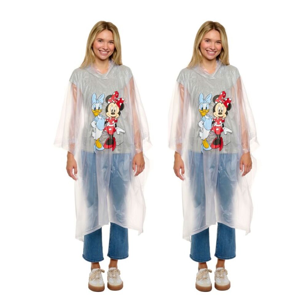 Womens Adult Disney Minnie Mouse & Daisy Duck Rain Poncho 2-Pack Water Resistant